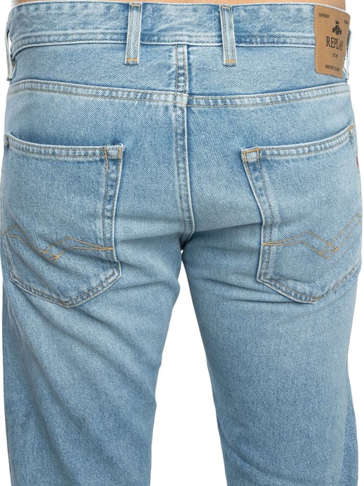 Replay Grover Straight Fit Jeans, Blauw - Image 4