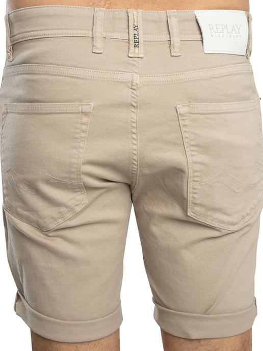 Replay RBJ 981 Denim Tapered Shorts, Beige - Image 4