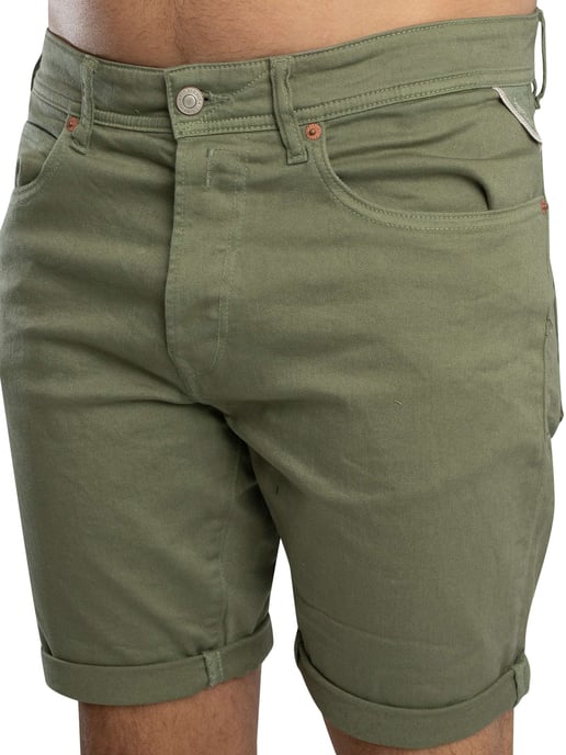 Replay RBJ 981 Denim Tapered Shorts, Green - Image 5