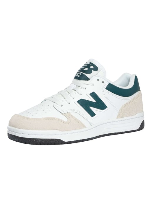 New Balance 480 Leather Trainers, White - Image 1