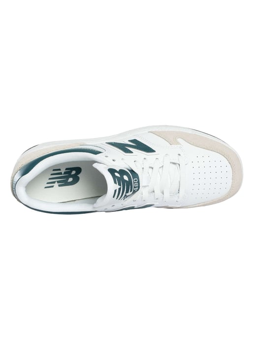New Balance 480 Leather Trainers, White - Image 6
