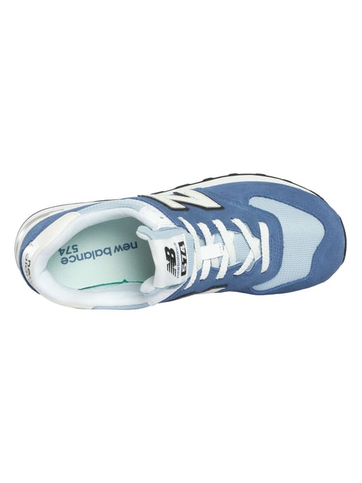 New Balance 574 Suede Trainers, Blauw - Image 6