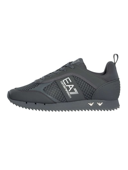 EA7 Athletic Logo Mesh Trainers, Grey - Image 2
