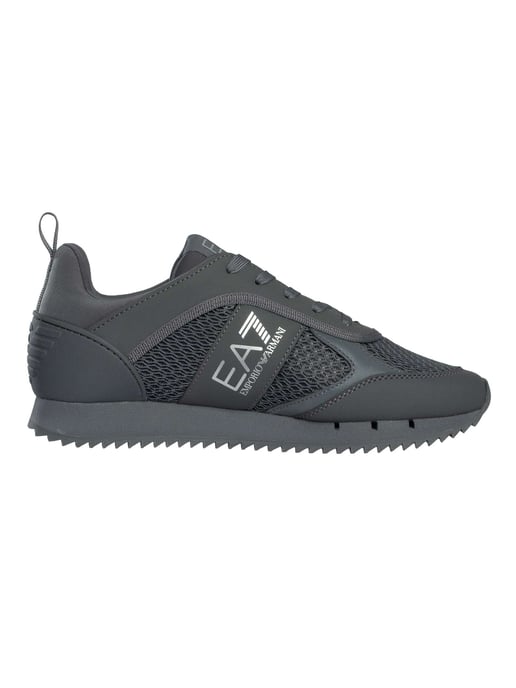 EA7 Athletic Logo Mesh Trainers, Grey - Image 3