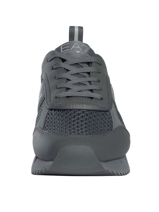 EA7 Athletic Logo Mesh Trainers, Grey - Image 4