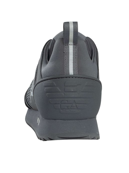 EA7 Athletic Logo Mesh Trainers, Grey - Image 5