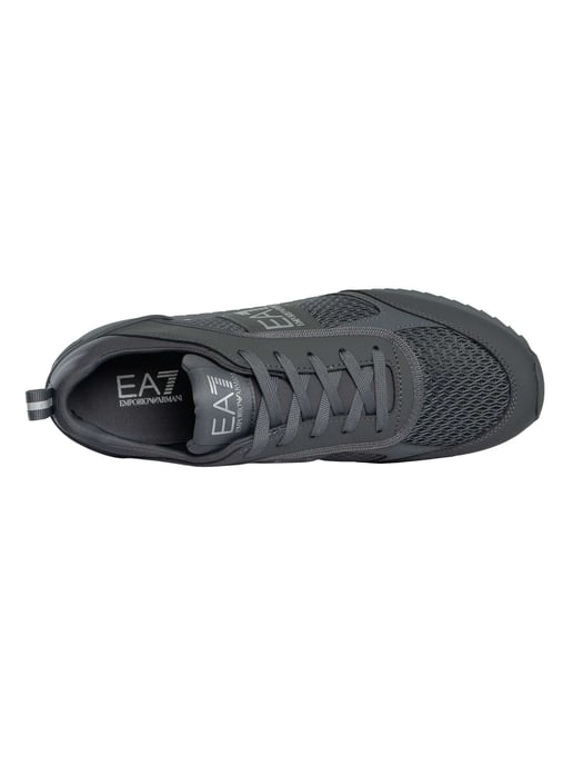 EA7 Athletic Logo Mesh Trainers, Grey - Image 6