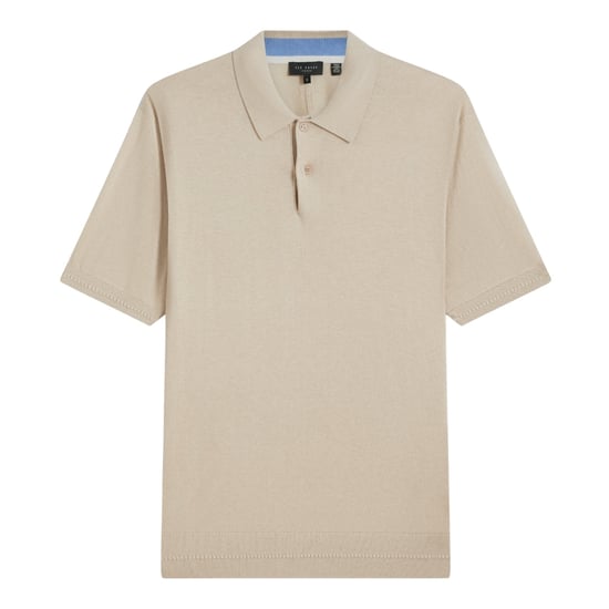 Ted Baker Nickk Knitted Taupe Polo Shirt - Image 1