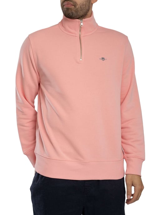 GANT Regular Shield 1/4 Zip Sweatshirt, Roze - Image 2