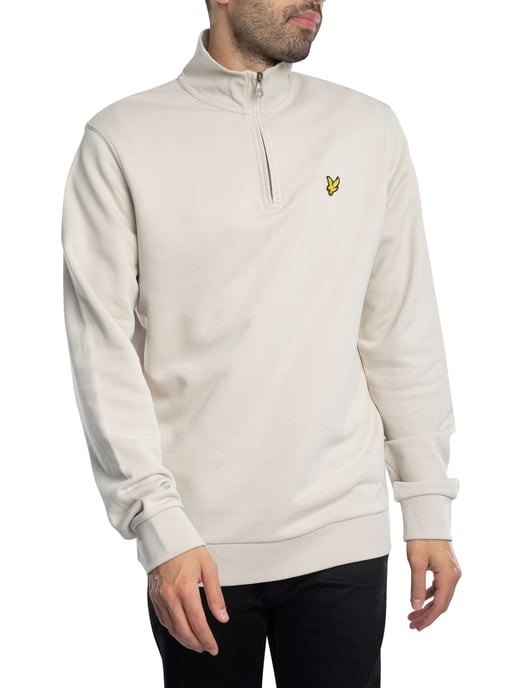 Lyle & Scott Loopback Sweatshirt Met Kwartrits, Beige - Image 1