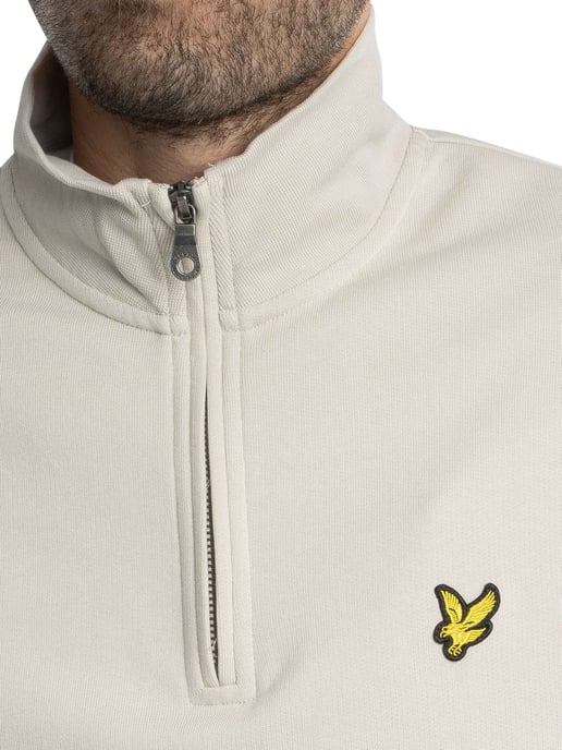 Lyle & Scott Loopback Sweatshirt Met Kwartrits, Beige - Image 4