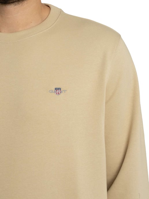 GANT Regular Shield Sweatshirt, Beige - Image 4