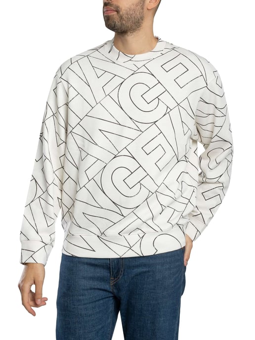 Armani Exchange Sweatshirt Met Diagonale Letters, Wit - Image 2