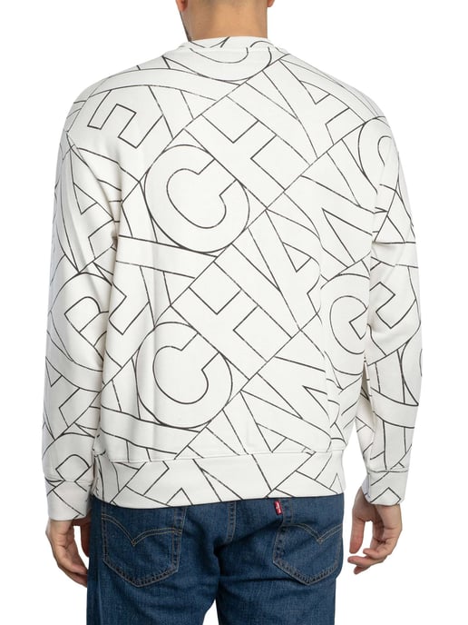 Armani Exchange Sweatshirt Met Diagonale Letters, Wit - Image 3