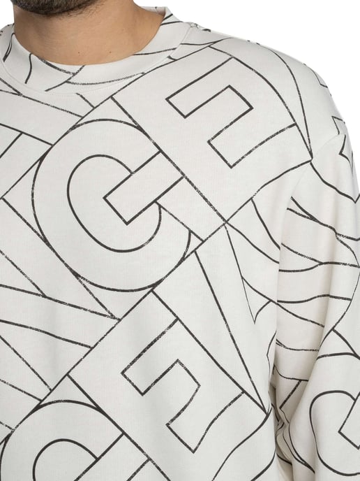 Armani Exchange Sweatshirt Met Diagonale Letters, Wit - Image 4