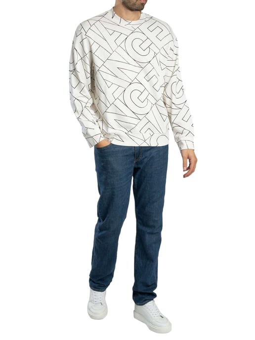 Armani Exchange Sweatshirt Met Diagonale Letters, Wit - Image 5