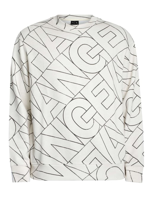 Armani Exchange Sweatshirt Met Diagonale Letters, Wit - Image 6
