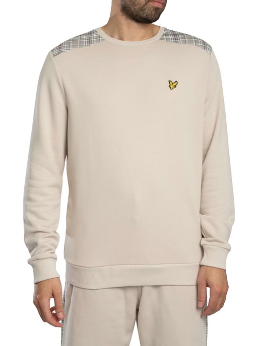 Lyle & Scott Trui Met Geruite Panelen, Beige - Image 1