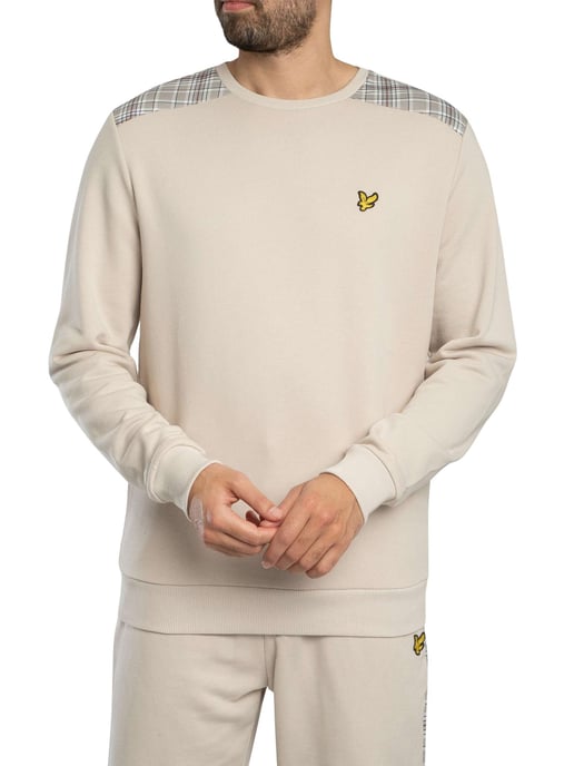 Lyle & Scott Trui Met Geruite Panelen, Beige - Image 2