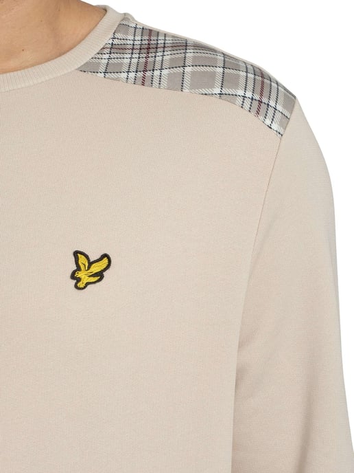 Lyle & Scott Trui Met Geruite Panelen, Beige - Image 4
