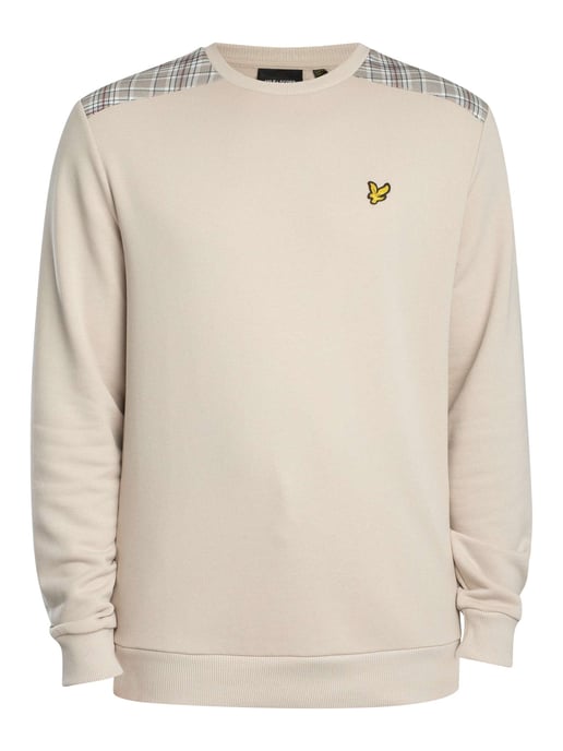 Lyle & Scott Trui Met Geruite Panelen, Beige - Image 6
