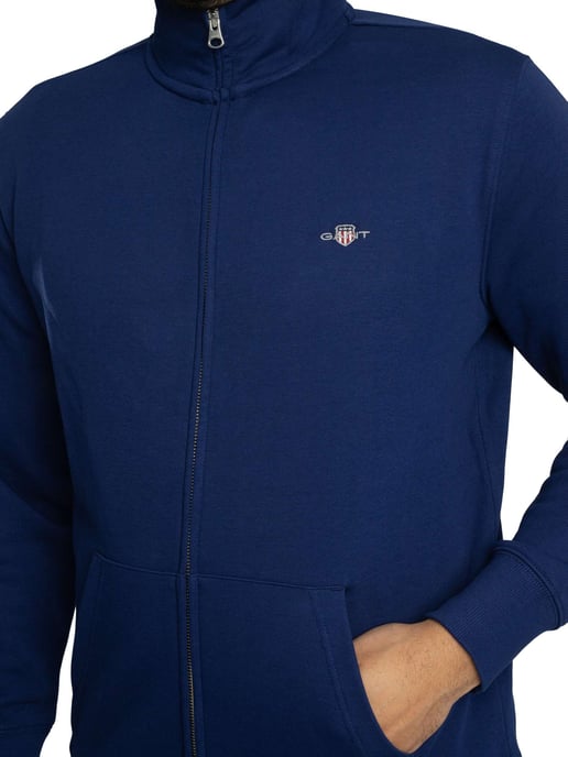 GANT Regular Shield Full Zip Track Top, Blue - Image 4