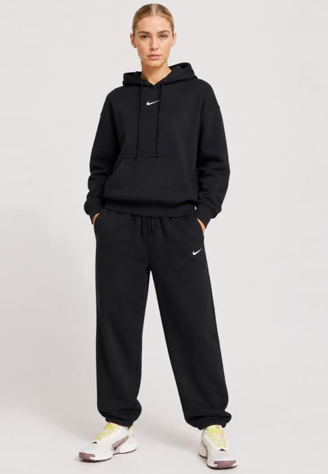 Nike Womens Phoenix Fleece Oversized Joggers in Black - Image 4