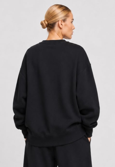 Nike Womens Sportswear Phoenix Fleece Oversized Crewneck Sweatshirt in Black - Image 2