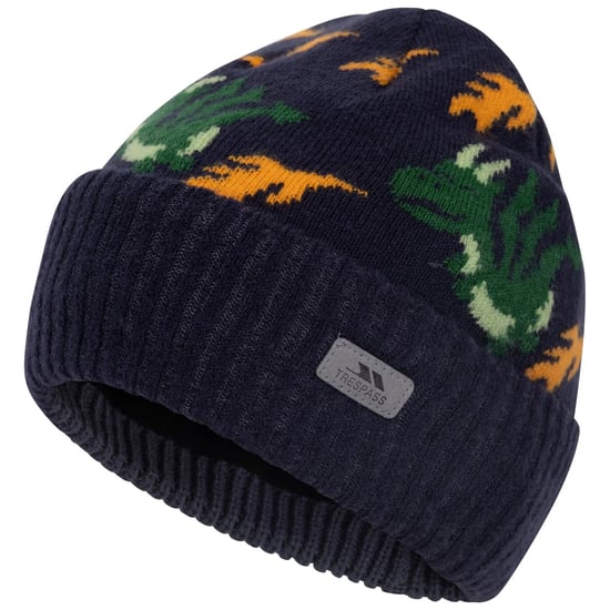 Trespass Timbo Dragon gebreide muts voor jongens (Marine) - Image 4