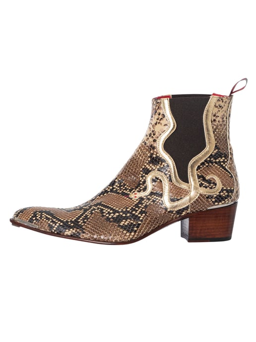 Jeffery West Chelsea-Laarzen Met Slangenprint, Beige - Image 2