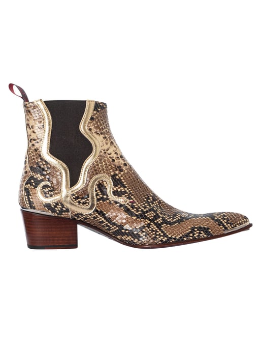 Jeffery West Chelsea-Laarzen Met Slangenprint, Beige - Image 3