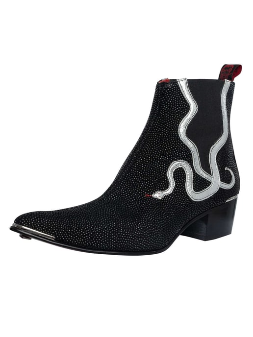 Jeffery West Snake Crell Chelsea Boots, Black - Image 1