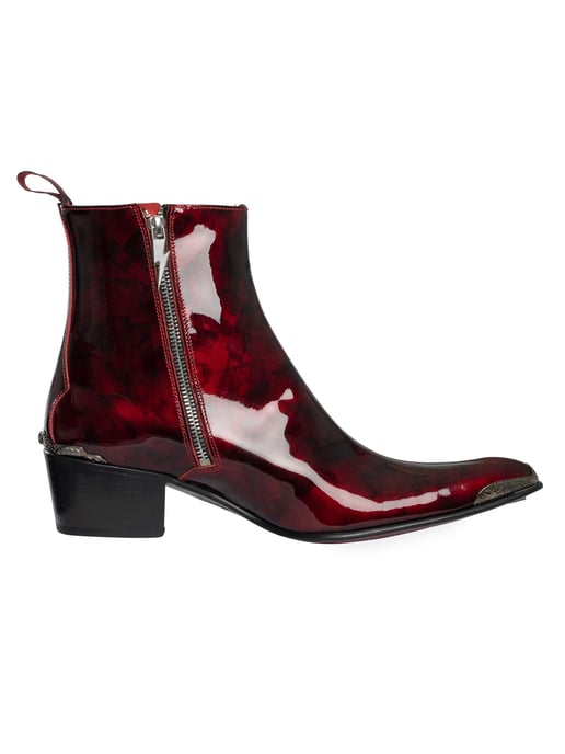 Jeffery West Leren Chelsea-Laarzen Met Bliksemrits, Rood - Image 3