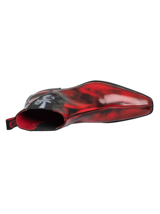 Jeffery West Chelsea-Laarzen Van Gepolijst Leer Met Schedel, Rood - Image 6