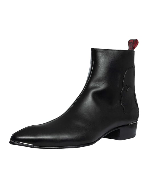 Jeffery West Chelsea Boots Met Doodskopmotief En Ritssluiting, Gemaakt Van Leer., Zwart - Image 1