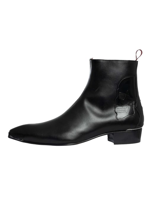 Jeffery West Chelsea Boots Met Doodskopmotief En Ritssluiting, Gemaakt Van Leer., Zwart - Image 2