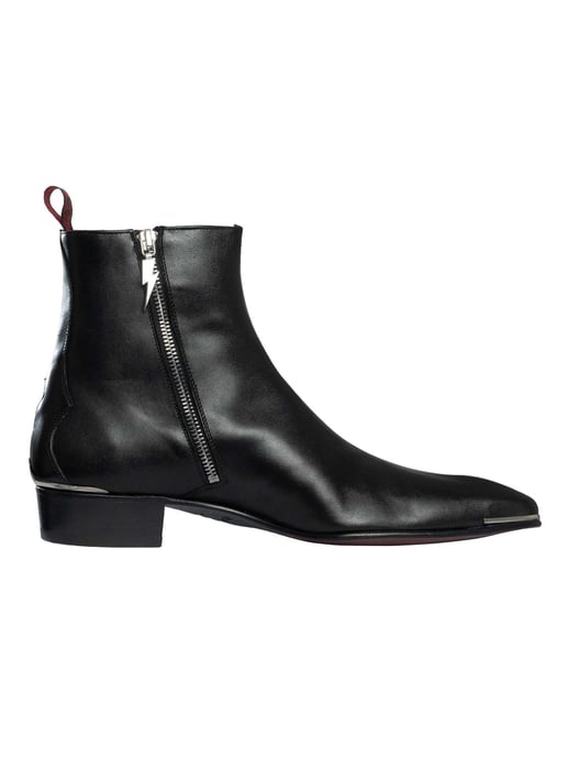 Jeffery West Chelsea Boots Met Doodskopmotief En Ritssluiting, Gemaakt Van Leer., Zwart - Image 3