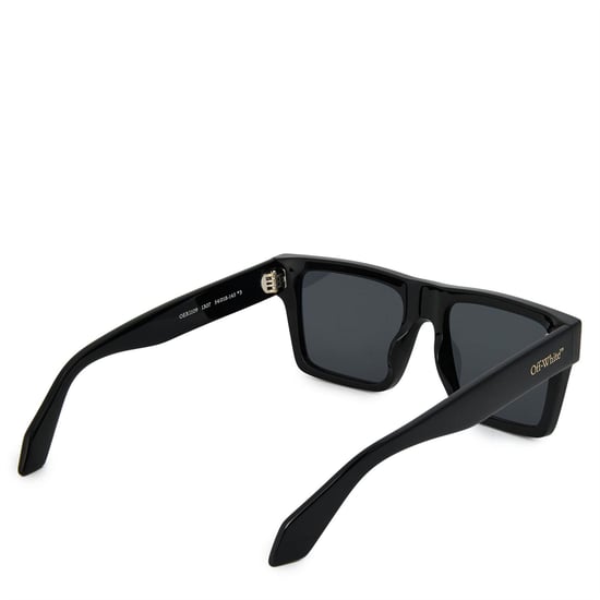 Off White Unisex-zonnebril voor volwassenen met vierkant montuur (Zwart/Donkergrijs) - Image 2