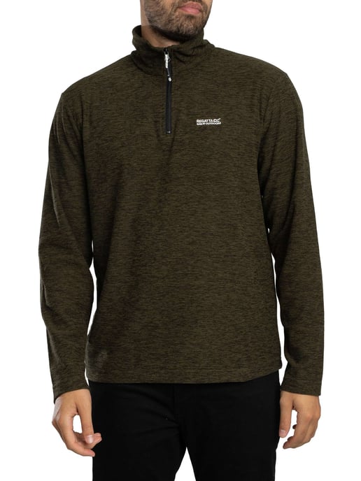 Regatta Thompson Marl Half Zip Fleece, Green - Image 1
