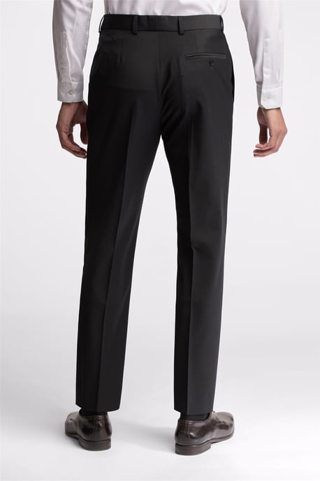 Flat Fronted Slim Fit Suit Trousers in Black - Image 2