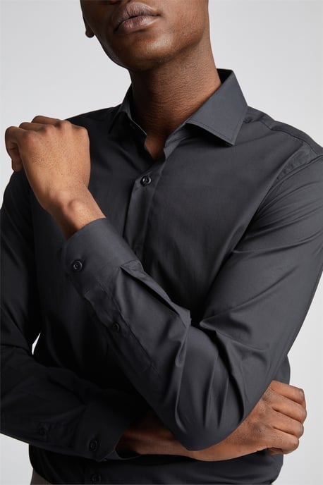 Slim Fit Poplin Single Cuff Cutaway Collar Shirt - Image 2