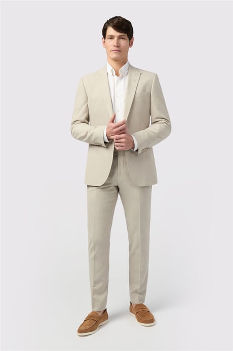 Tailored Fit Stone Linen Jacket - Image 5