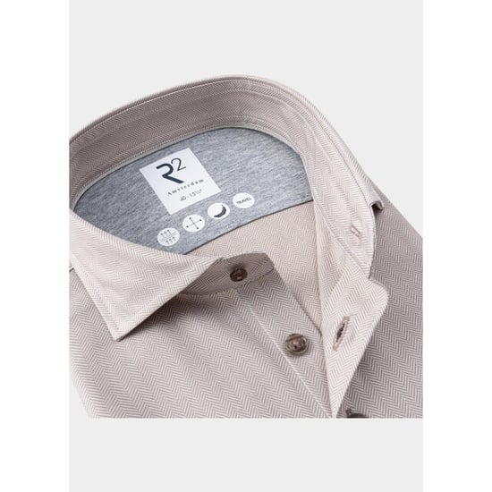 R2 Amsterdam Overhemd heren knitted herringbone shirt 134.wsp.011/045 - Image 2