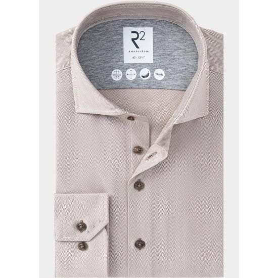 R2 Amsterdam Overhemd heren knitted herringbone shirt 134.wsp.011/045 - Image 4