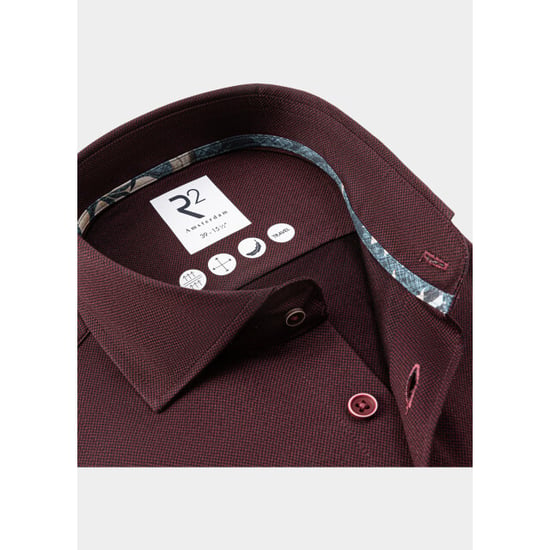 R2 Amsterdam Overhemd heren knitted dobby shirt 134.wsp.009/080 - Image 2