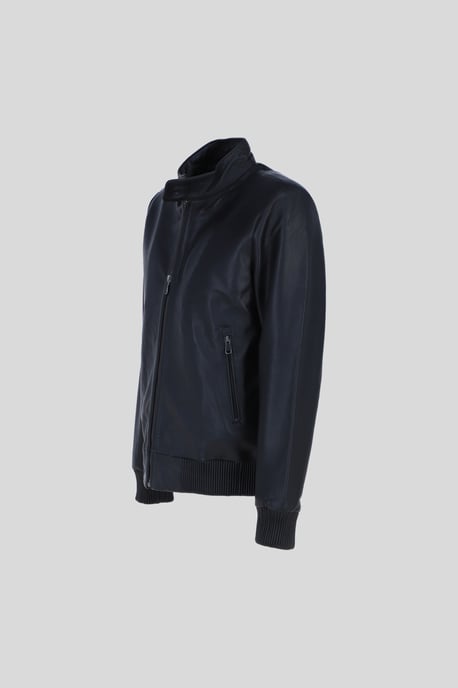 Real Light Weight Leather Regular Fit Bomber Jacket - Image 2
