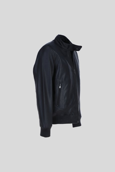 Real Light Weight Leather Regular Fit Bomber Jacket - Image 4