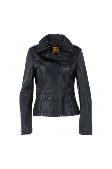 'Furia' Real Leather Slim Fit Biker Jacket - Image 1
