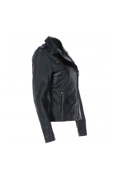 'Furia' Real Leather Slim Fit Biker Jacket - Image 4