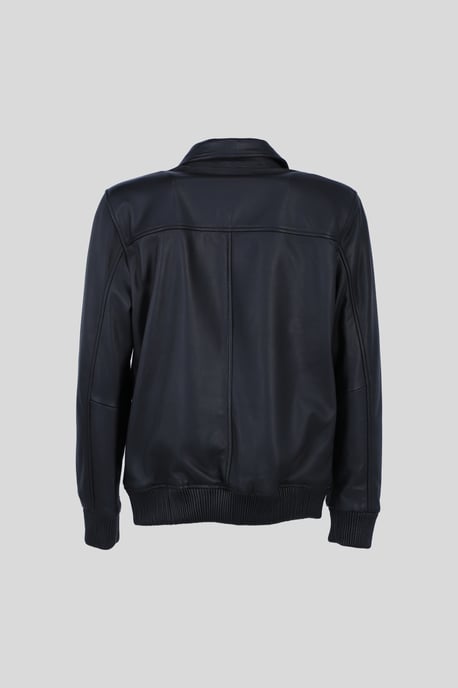 'Lorenzo' Classic Real Leather Bomber Jacket - Image 4